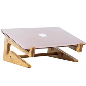 2022 New Design Bamboo Laptop Stand Wood Desk Cooling Laptop Stand Holder For Notebook Laptop Tablet PC 240*195*120MM