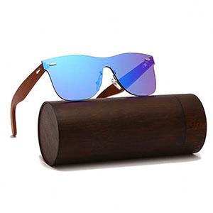 2022 sunglasses fashion rimless one-piece wood glasses luxury design Bamboo sun glasses Unisex