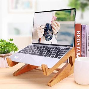 Bamboo Foldable Adjustable Portable Breakfast Serving Tray Laptop Computer Desk