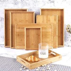 High Quality Home Hotel Mulit Size Custom Food Drink Lobby Bamboo Wooden Service Tray