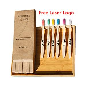 Biodegradable Wooden Bamboo Toothbrush Soft Bristles with Travel Toothbrush Case Charcoal Dental Floss Kids and adult Toothbrush