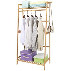 Customized Modern Bedroom Clothes Organizer Closet Bamboo Portable Wardrobe