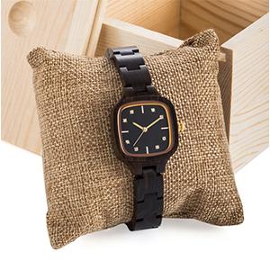 Diamond Dial Natural Women Bamboo Wooden Watch Square Quartz Wood Watch