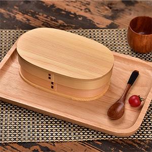 Eco Bamboo Bento Lunch Box, Wood Lunch Box 3-Compartment Japanese Bento Box Wooden-Sushi Tableware Bowl Food Container