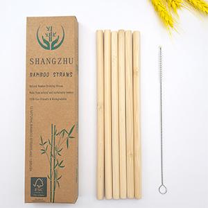 Factory direct sales Customize LOGO Package Disposable Reusable Eco Bamboo Organic Drinking Straws