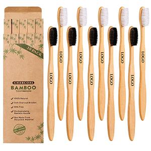 Free Sample Custom Wholesale Biodegradable Eco Friendly Black Soft Bamboo Tooth Brush Charcoal Bambo Bambu Bamboo Toothbrush