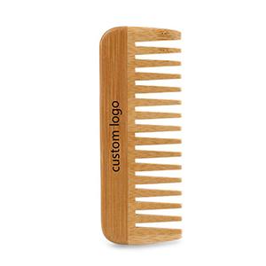 Custom Personalized Wide Tooth Comb Wholesale Cheap Eco-friendly Bamboo Wooden Hair Comb