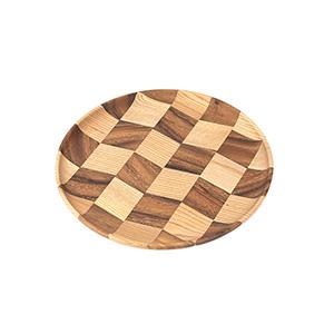 Eco-friendly Serving 8 Angle Color Walnut Tray Wooden Plate