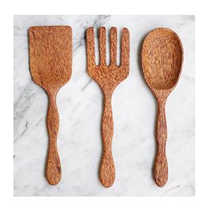 Household kitchenware set coocnut wood cutlery eco friendly kitchen products