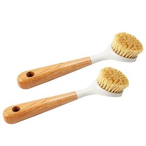 Household wooden extended handle pot wash natural sisal kitchen stove oil-free gap cleaning brush