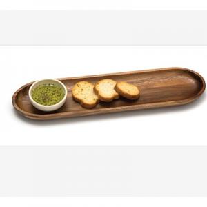 Multifunctional bamboo and wood restaurant long bread/dipping service tray