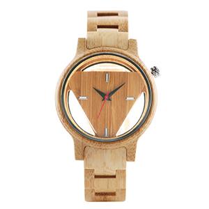 New personality hollow triangle full bamboo watch wholesale