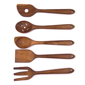 New product modern luxury fancy eco friendly wooden utensils set kitchen tools set