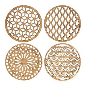 OEM/ODM Laser cut blank bamboo coasters for table top decor