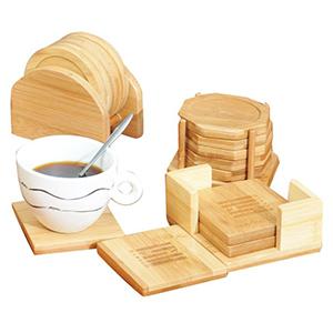 Bamboo Eco-Friendly Products Custom Kitchen Organizer Storage Round Tea Cup Coasters