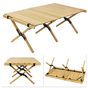 Tianye Custom Outdoor Furniture Portable Folding Light Weight Bamboo Wood Camping Table 120