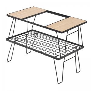 Outdoor IGT camping shelving foldable iron mesh table