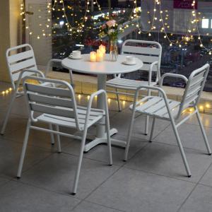 Outdoor aluminum armrests can be stacked waterproof dining room chairs