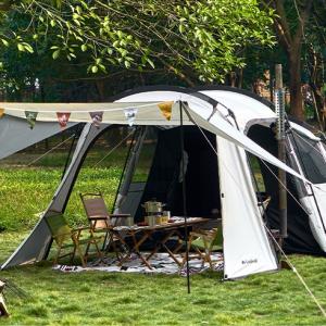 Outdoor double-decker camping tunnel tent