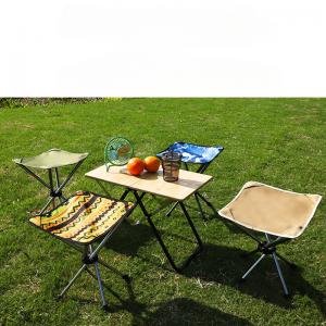 Outdoor retractable four-legged camping stool