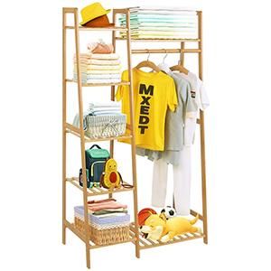 Professional Manufacture Minimalist Clothing Rack Floor Type Household Wooden Clothes Rack