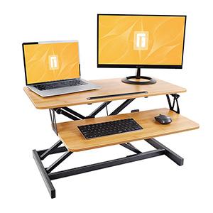 Tisch Foldable&Adjustable Computer Laptop Desk with Height to 32 inches.Bamboo Desktop Converter Workstation Riser LaptopTable