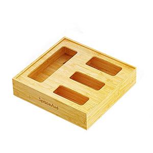 Wholesale Bamboo Wood Preservation Bag Storage Boxes 4 in 1 kitchen storage box