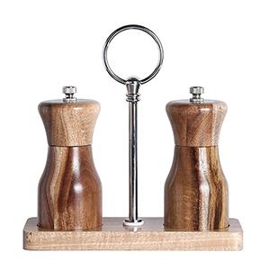 Wholesale solid wood pepper grinder Manual Seasoning Crushing Set