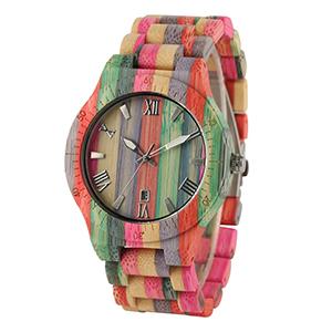 New Fashion Color Wood Color Bamboo Men and Women Couple Quartz Watch