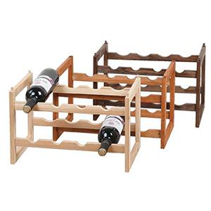 Wholesale Wine Holders Wooden Kitchen Items 2 Tier Fir Solid Wood Desktop Wine Rack