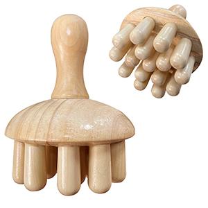 Wooden Mushroom Therapy Massage Cup Handle Wooden Head Massage Tool High Quality for Body Anti Cellulite Lymphatic