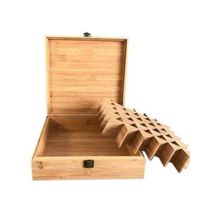 bamboo wooden storage box multi grid essential oil box nail polish packaging box with removable compartment