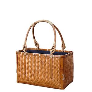 Large capacity bamboo woven handbag Cloth bag sealing pure handmade ladies bag