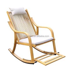 2021 New design natural bamboo European garden garden high quality leisure wood rocking chair