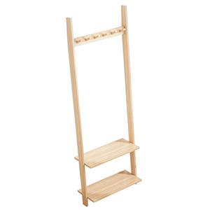 wholesale simple Environmental friendly bamboo coat rack Bedroom Clothes Shoes Storage Rack