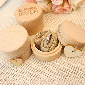 2022 new personalized round shape wooden jewelry packaging box wedding ring box